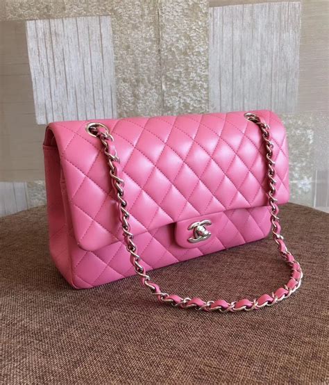 chanel pink flap bag wearing|chanel mini flap bag lambskin.